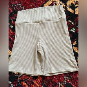Ribbed Biker Shorts Used Tan Color Womens Size M/L
